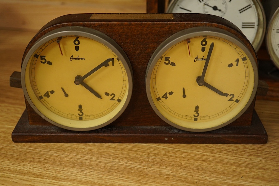 A Fattorini and Sons Ltd Federation chess timer together with an Omicron chess timer. Condition - fair.